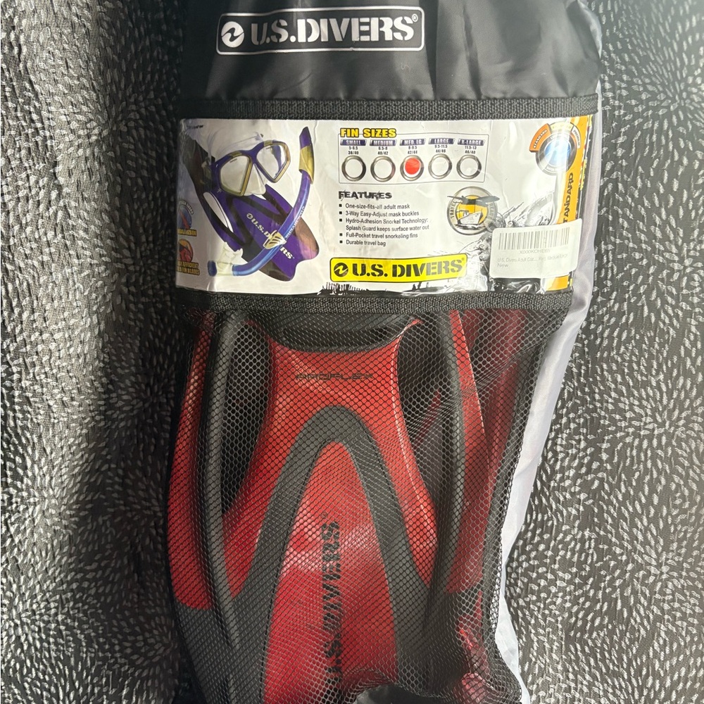 U.S. Divers Snorkeling Set with Red Fins